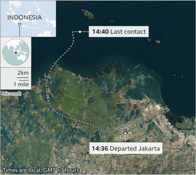 Indonesia crash map