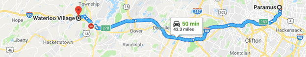Google map showing route